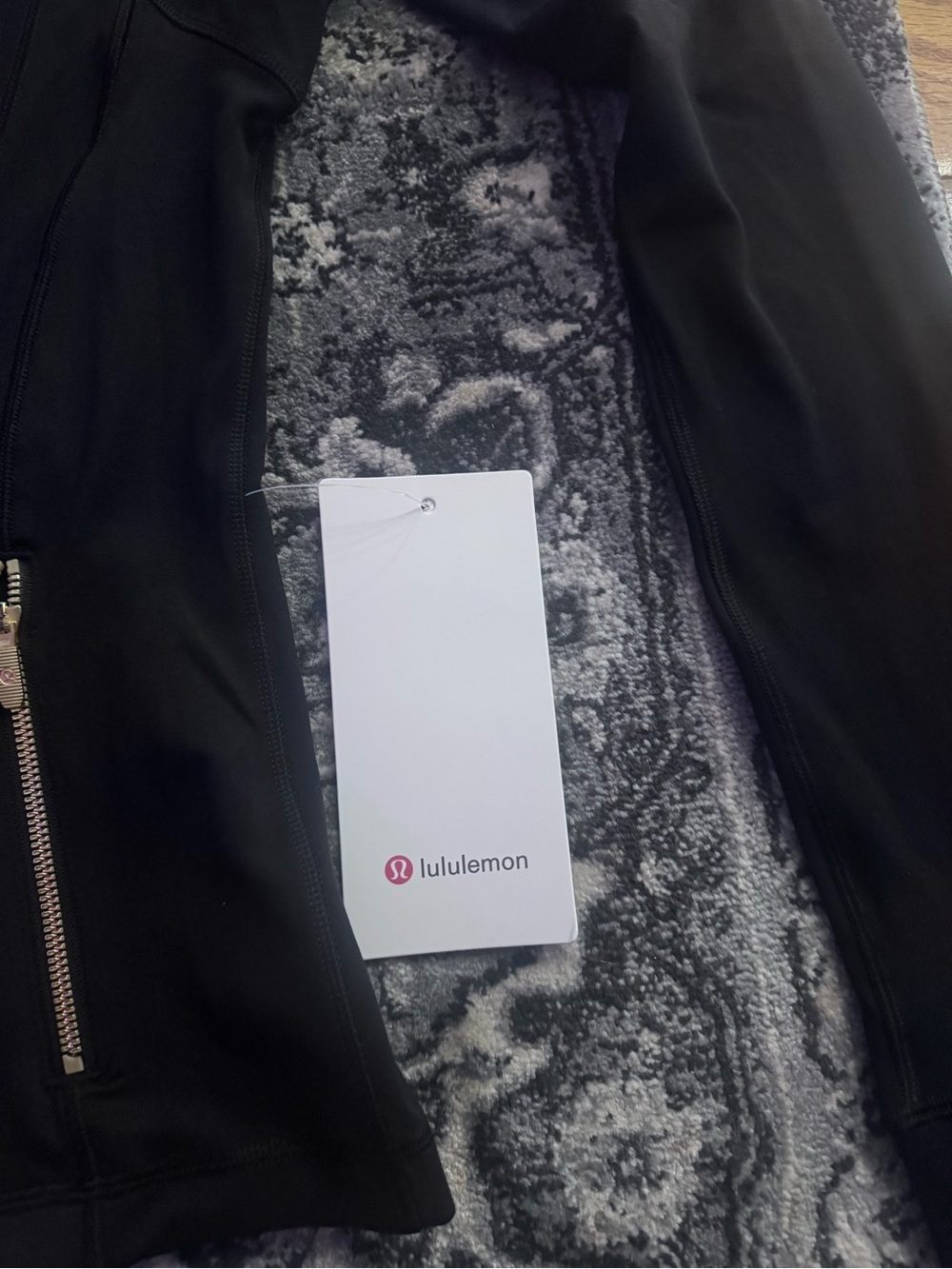 lululemon athletica Black Bomber Jacket with Silver Zipper